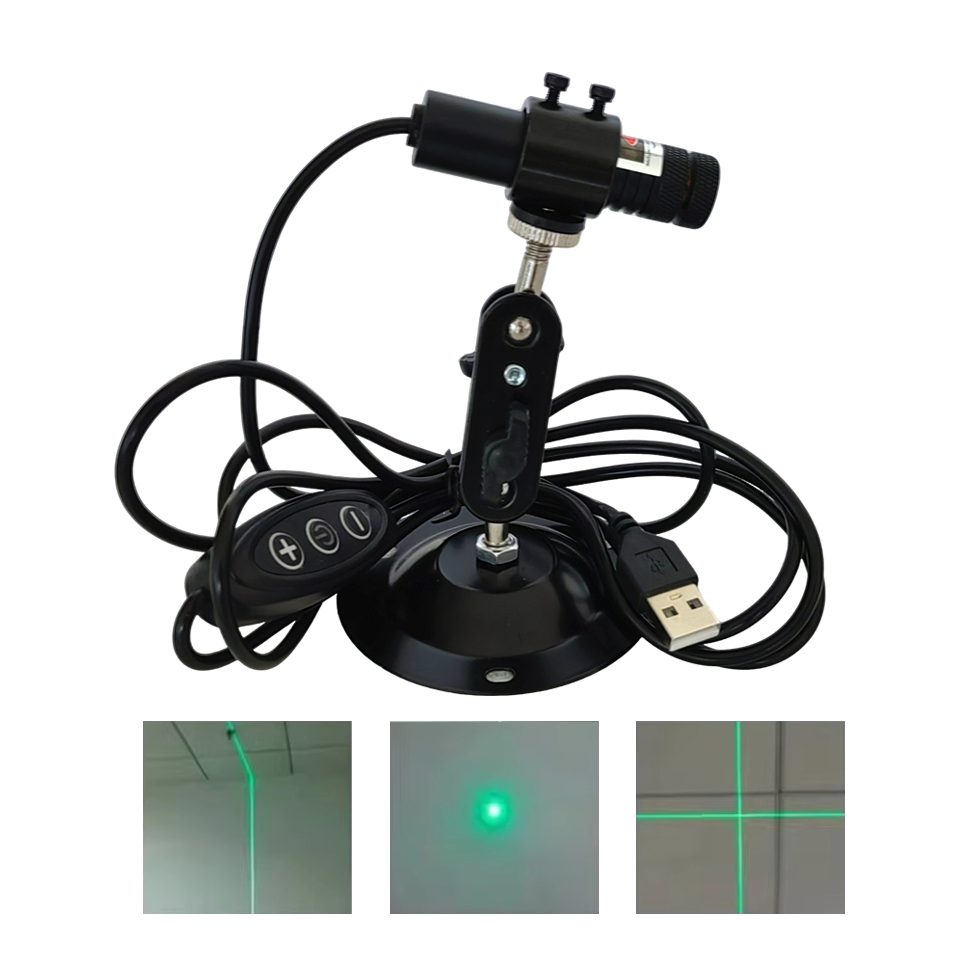 Industrial Laser Pointer - Moduł lasera USB z zieloną kropką/linią/krzyżem