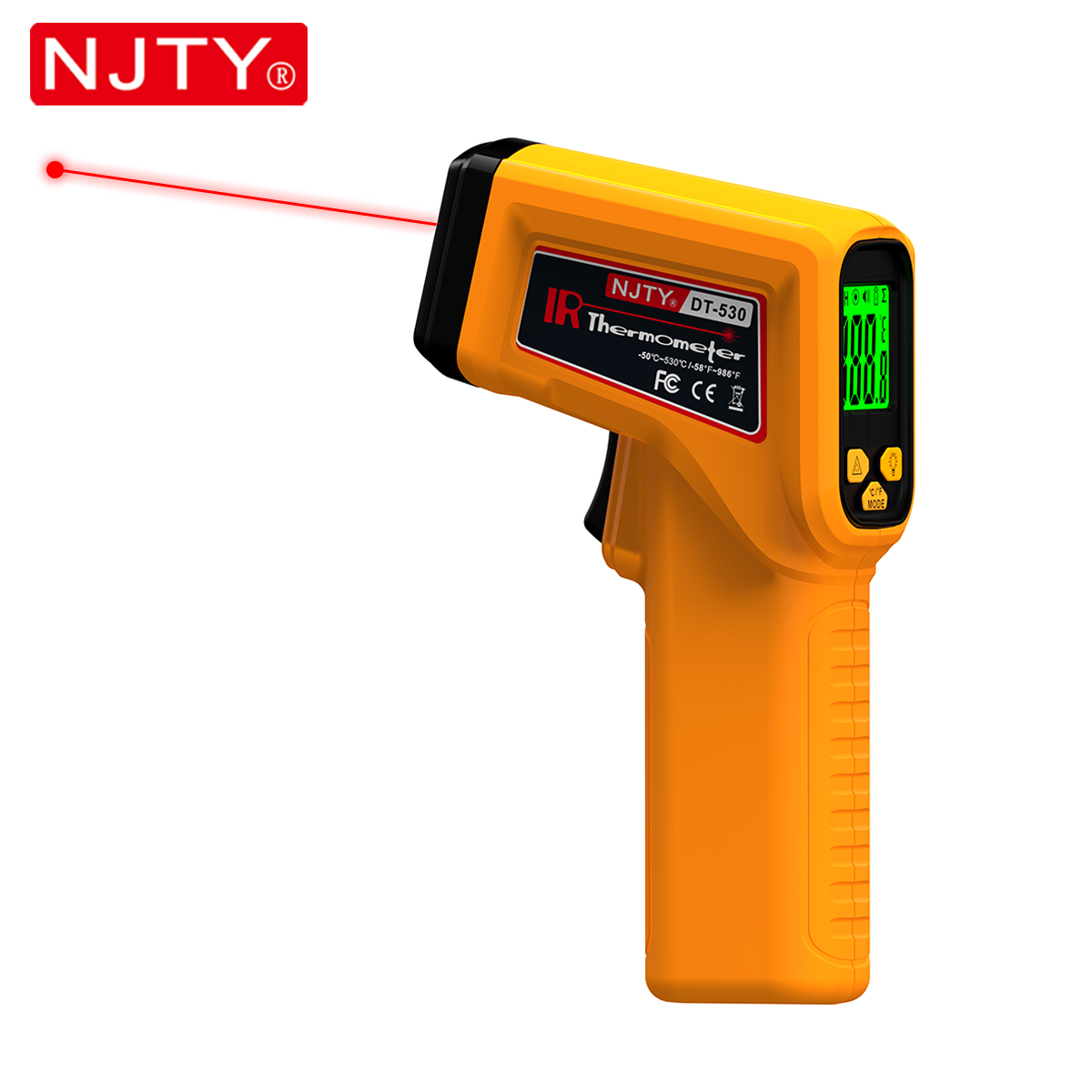 Industrial Laser Temperature Gun - Termometr na podczerwień NJTY Laserowy bezdotykowy