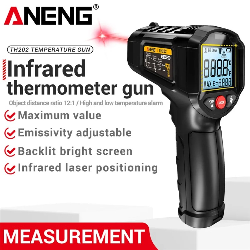 Industrial Laser Temperature Gun - ANENG TH202 Przemysłowy Termometr Ręczny Samochodowy