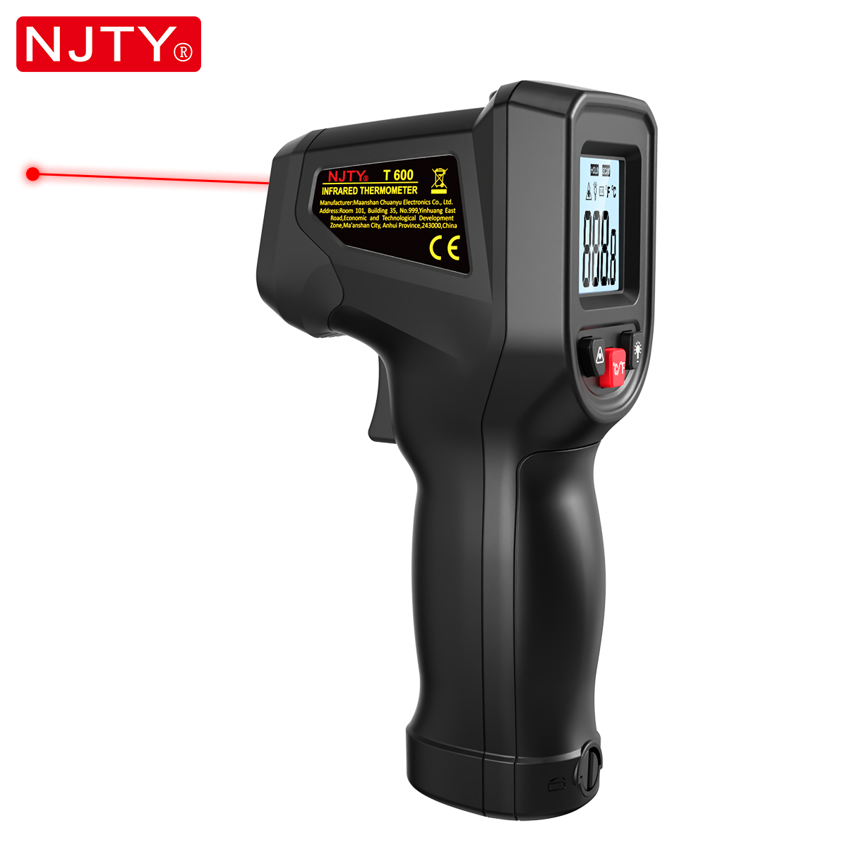 Industrial Laser Blaster - Termometr na podczerwień NJTY T600, bezdotykowy,