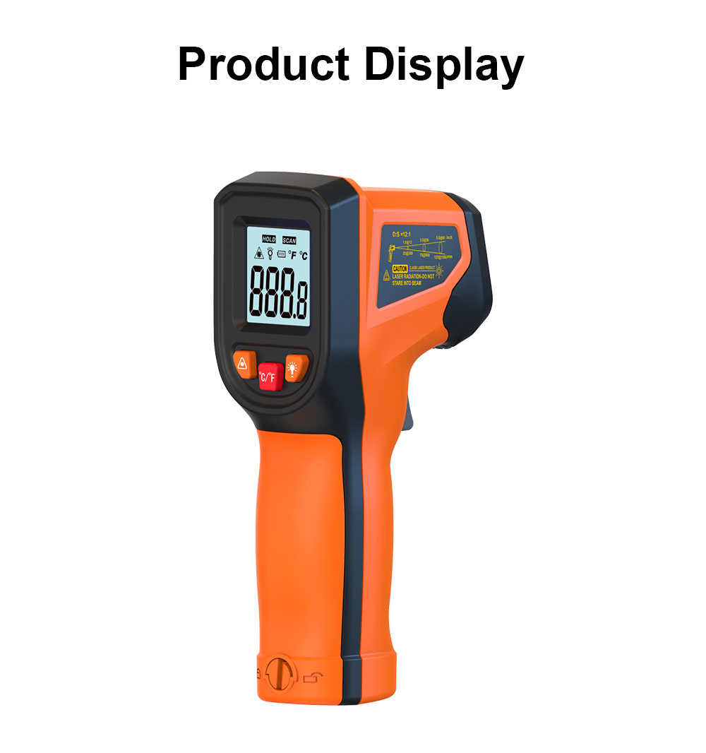 Industrial Laser Temperature Gun - Termometr cyfrowy na podczerwień T600 T600A