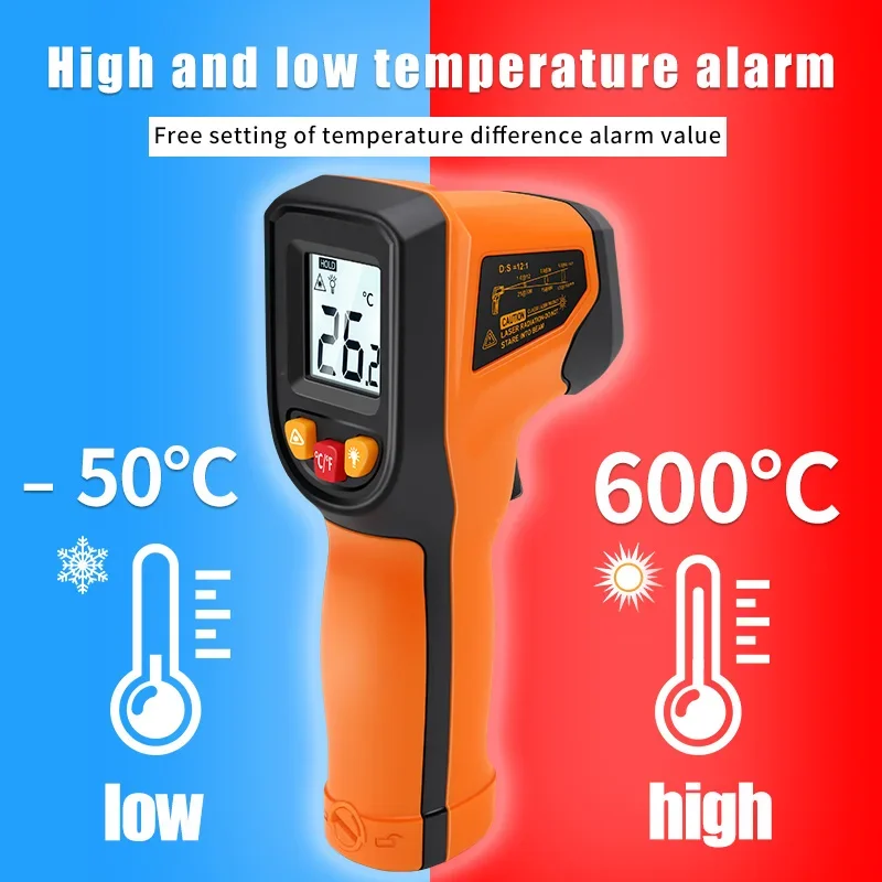 Termometr cyfrowy na podczerwi – Industrial Laser Temperature Gun recenzja i cena