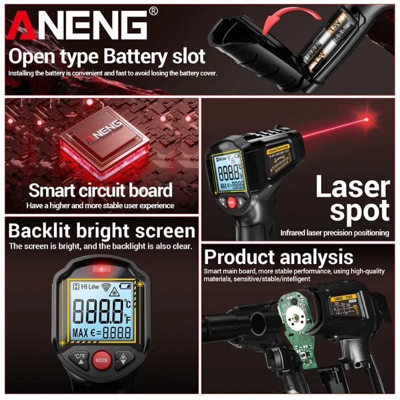ANENG TH202 Przemysłowy Termom – Industrial Laser Temperature Gun recenzja i cena