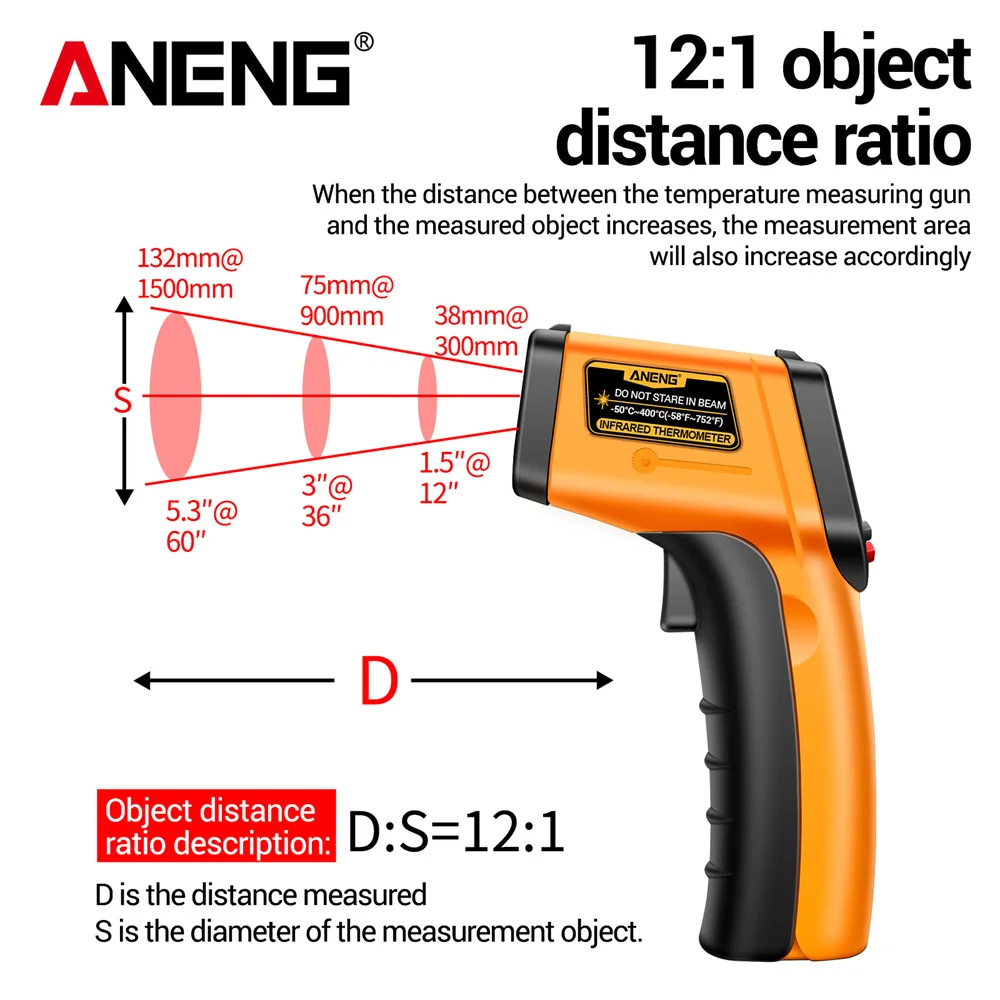 ANENG TH201 Cyfrowy termometr  – Industrial Laser Temperature Gun recenzja i cena