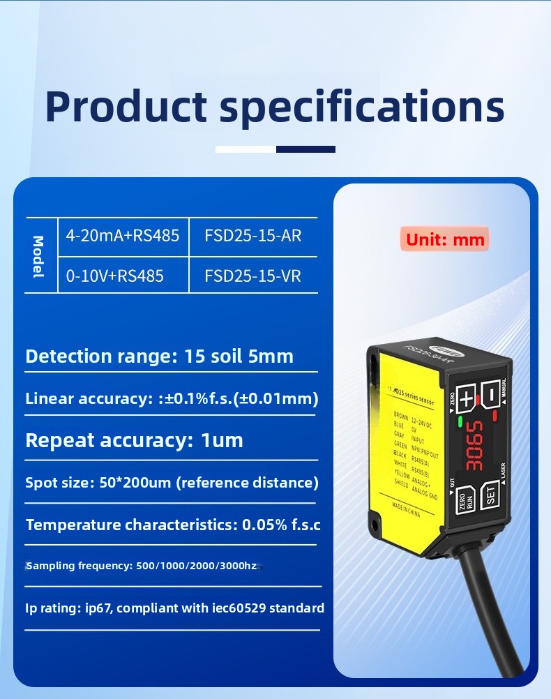 Precyzyjny laserowy czujnik od – Industrial Laser Displacement Sensor recenzja i cena